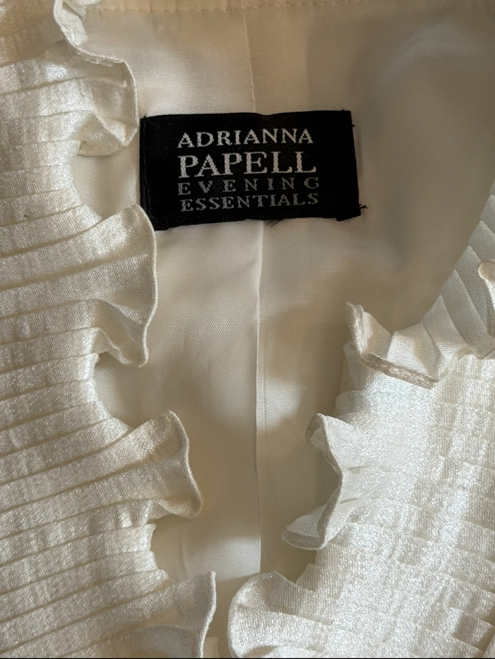 🖤 Adrianna Papell Ivory Ruffle Jacket Top - Picture 3 of 11